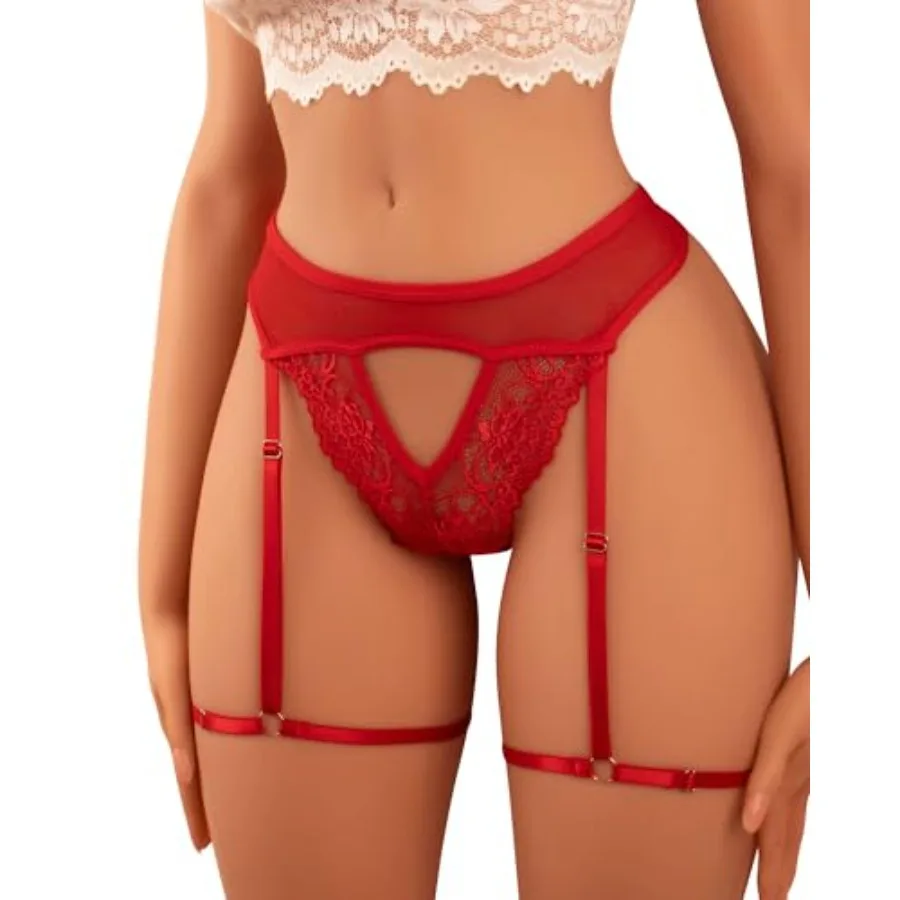 

Banamic Womens G-String Thongs Panties Sexy Underpants With 2 Straps Garter Belt