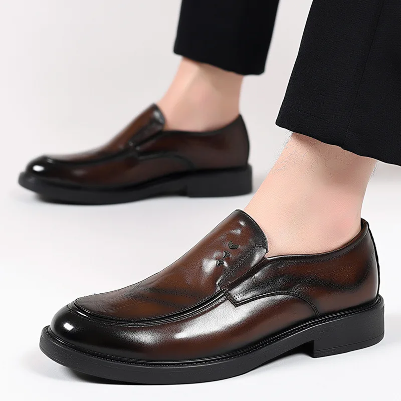 Professional Men's Leather Shoes 2025 New Autumn Fashion Business Formal Casual Shoes British Slip-on Loafers Size 38-44