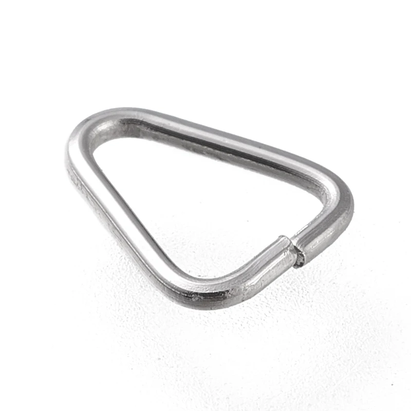 100pcs 304 Stainless Steel Triangle Rings Buckle Clasps Fit for Top Drilled Beads Webbing Strapping Bags Stainless Steel Color