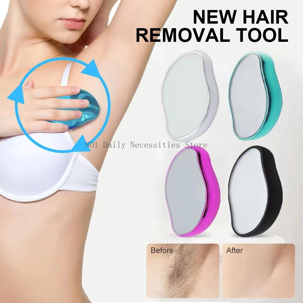 Depiladora Física de Cristal, Eliminador de Vello Seguro, Fácil de Limpiar, Reutilizable, Herramienta de Depilación Corporal para una Piel Suave