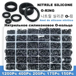 Rubber O Ring Oil Resistance O-Ring Washer Gasket Seals Watertightness Assortment Different Size With Plastic Box Kit Set