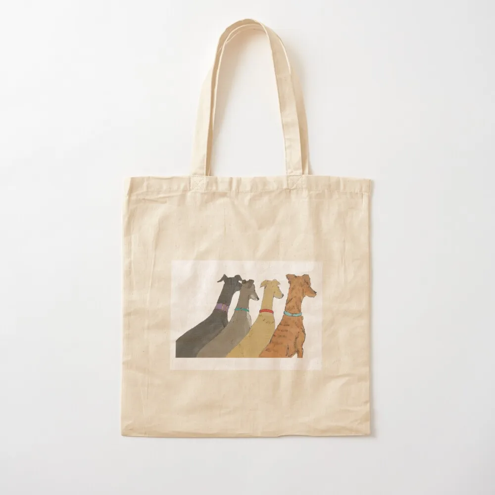 Waiting - Four Greyhounds Looking out the Window Tote Bag