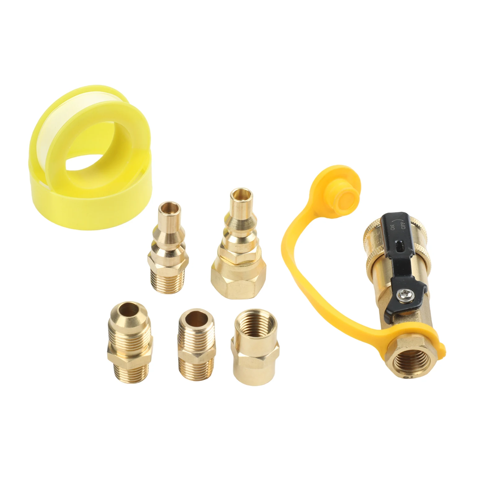 7pcs Brass Propane Quick Connect Fittings For RV Low Gas Stove Heater Grill Camping Outdoor Appliance Accessories