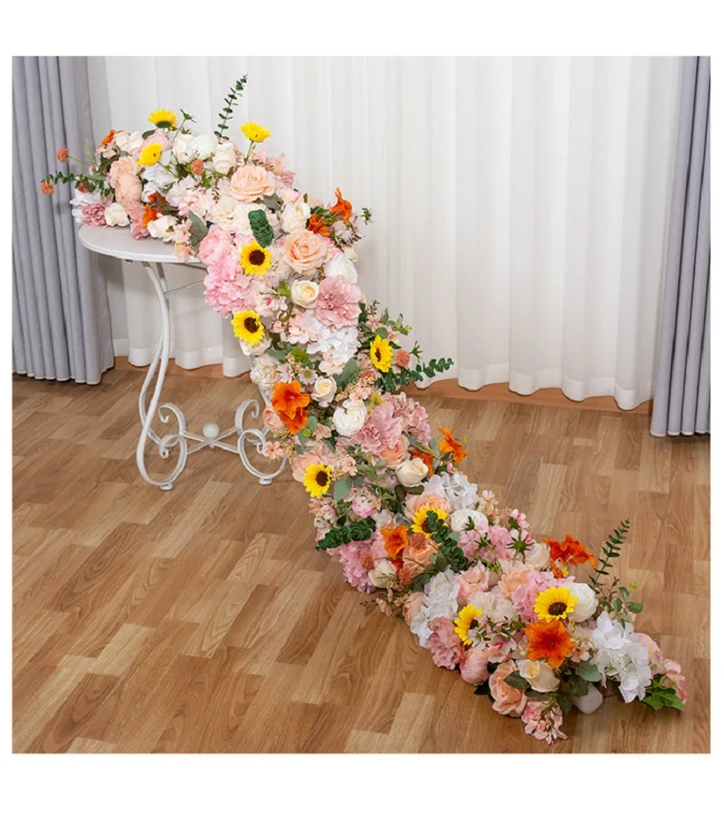 

European wedding background wall arch layout simulated strip flower shopping mall window exhibition hall bed and breakfast decor