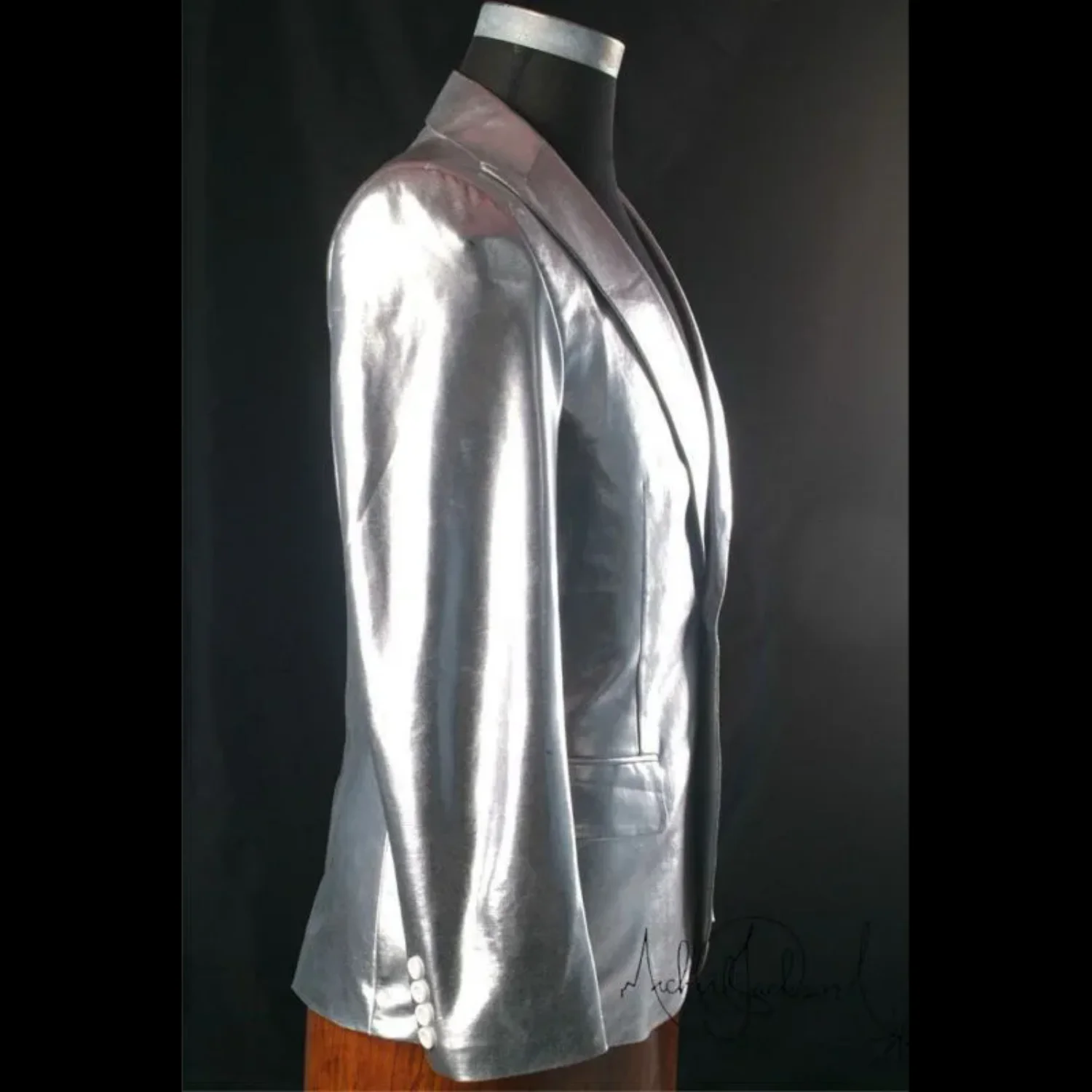 Rare Classic Michael Jackson This is it Silver Punk Rock Casual Jacket Informal Suit Blazer