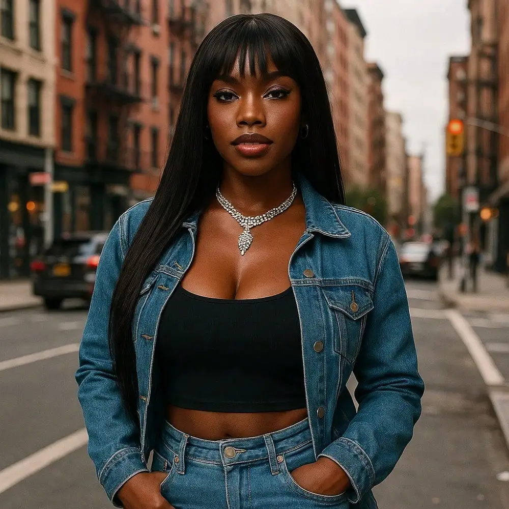 28in Black Long Straight Wig, High-Temperature Fiber Synthetic Hair with Rose Mesh Cap,  Smooth Straight Hair for Wome