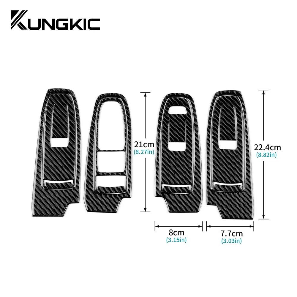 Car Door Window Switch Button Panel Real Carbon Fiber Sticker For Subaru WRX/ WRX STI 2022 2023 2024 Interior Trim Accessories