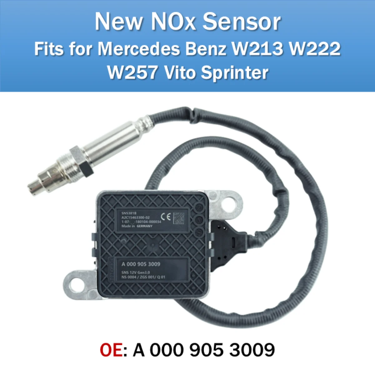 

Fits for Mercedes Benz W213 W222 W257 Vito Sprinter NOx Sensor OE A0009053009 New Nitrogen Oxides Sensor 12V