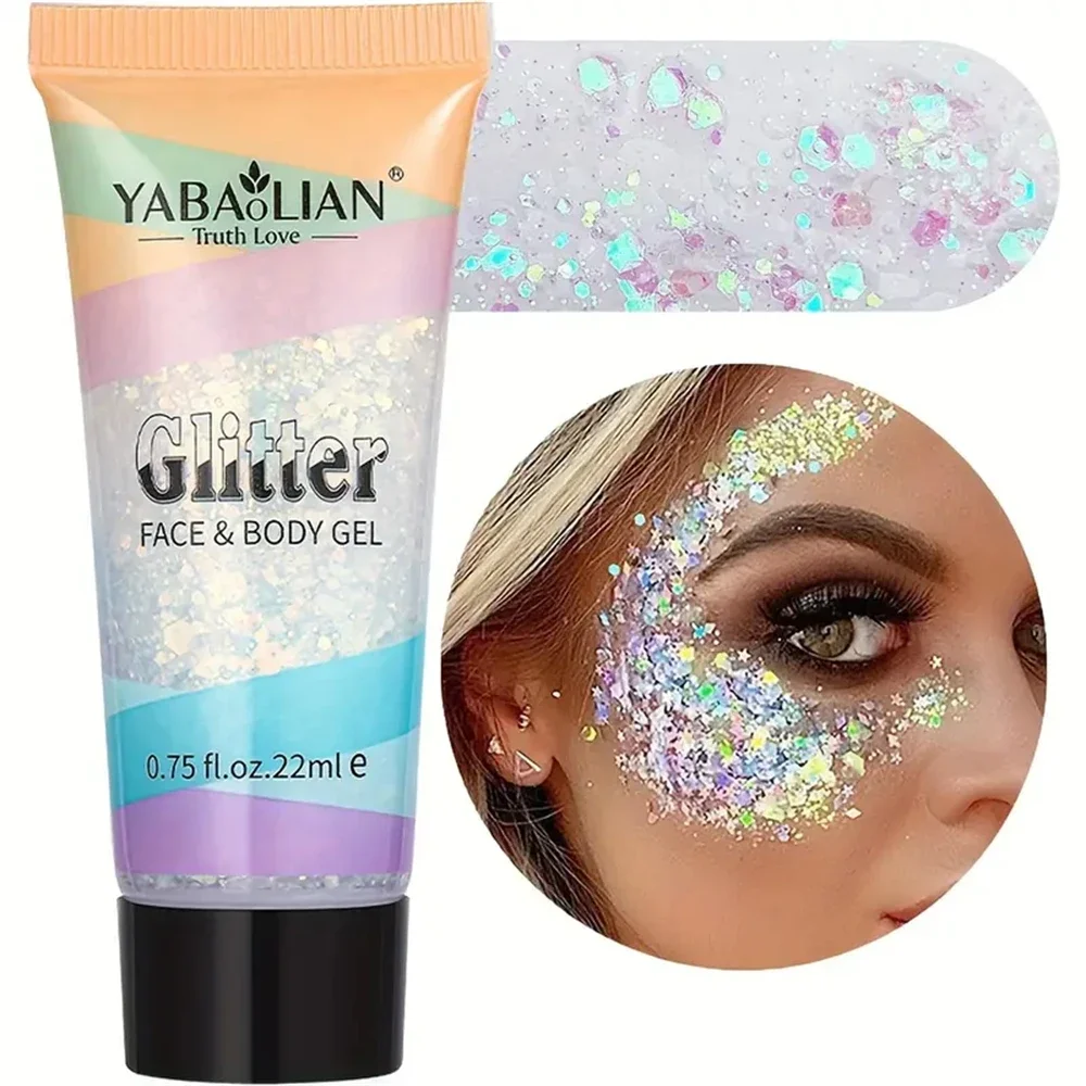 Colorful Mermaid Sequin Body Glitter Gel Long-Lasting Shine for Carnival, Parties, Festival and Stage Performance Great for Girl