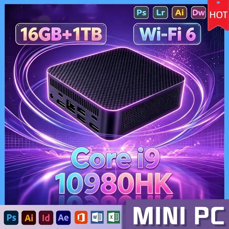 NEW MINI PC Computer Core I9 10980HK 16GB/32GB RAM 1TB/2TB SSD Mini Gaming Pc Desktop Computer Support 4K HD