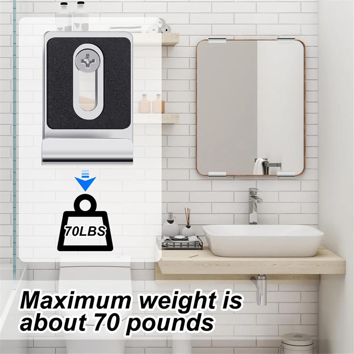 

HOT 12Pcs Metal Mirror Clips Holder Kit,Mirror Hanging Clips with Screw , for Wall Mounting, Frameless Mirror Tile Display