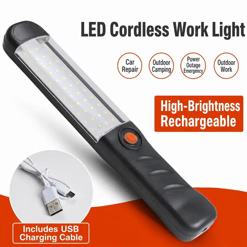 LED Work Light Rechargeable Handheld Inspection Lamp Portable Underhood Car Repair Light with Magnetic Base and 360-Degree Hook