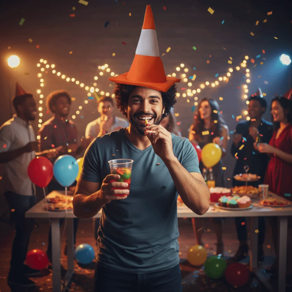 Funny Foldable Traffic Cone Hat Dress Up Masquerade Stage Hat Role Play All Age Halloween Costume Funny Hat Cosplay Event