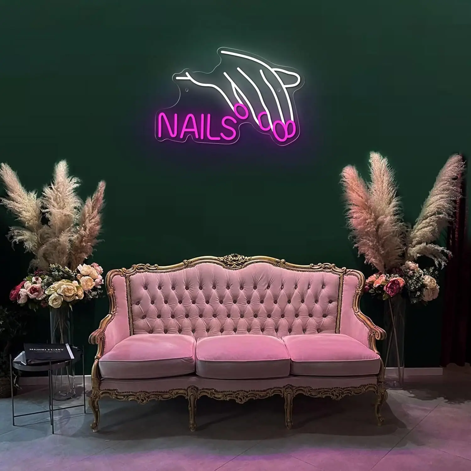 Nails LED Neon Sign Dimmable USB Wall Light for Nail Salon Beauty Studio Spa Beauty Shop Store Interior Wall Display Decor