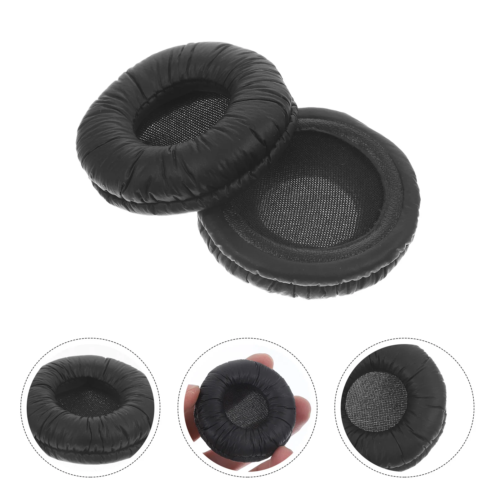 

2Pcs Headphone Replacement Ear Cushions Soft PU Sponge Mesh Ear Pads Compatible with Sony 50mm Headphones Headphone Covers