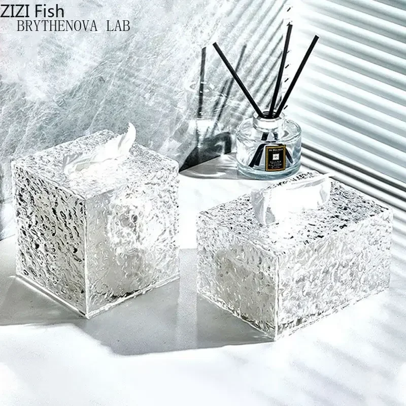 Rectangle Acrylic Tissue Box Home Decoration Art Napkin Tissue Box Living Room Dining Storage Table Decoration