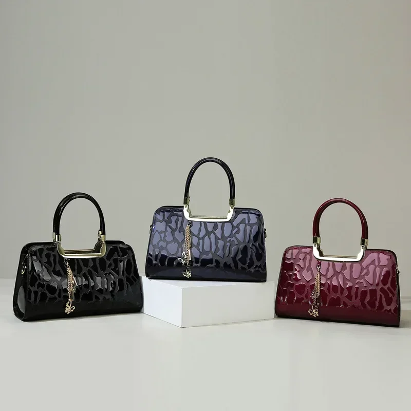 

2026 новые модные женские сумки из кожи аллигатора, европейский дизайн, сумки на плечо из лакированной кожи, женская брендовая роскошная сумка через плечо для девочек
