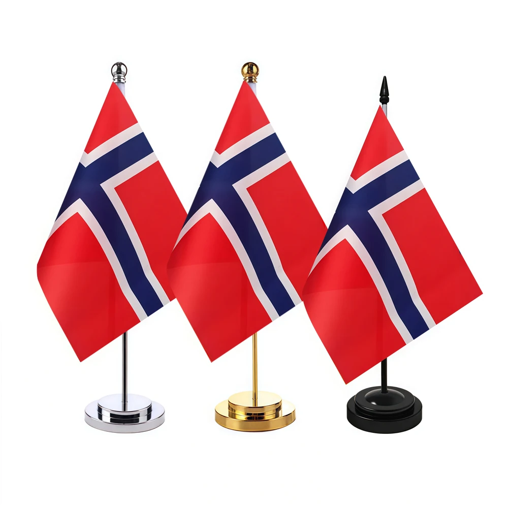 CYPOMELO office desk flag Norway flag  14x21cm Norway desktop small decoration flag including flagpole