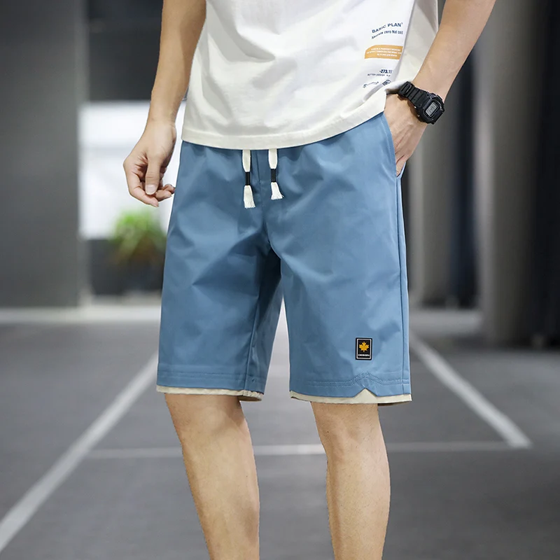 2023 Summer Men\'s Shorts Sports Five-Point Pants Loose Casual Beach Pants Solid Color Trend Outer Wear Large Size Shorts 8Xl