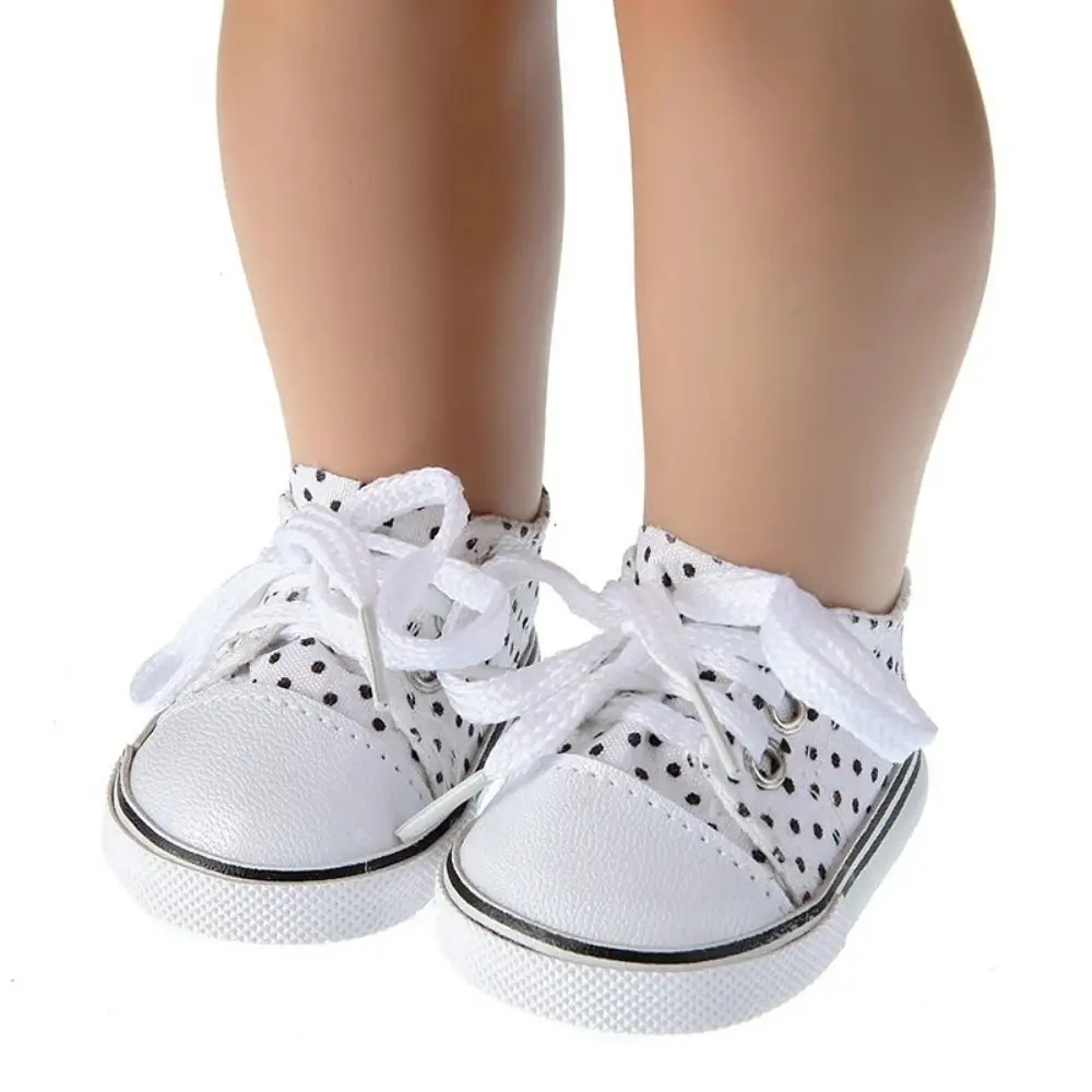 Shoes for Dolls Accessories Lace-up Doll Canvas Shoes 7CM Kawaii BJD Doll Shoes Colorful Mini Doll Sneakers Girl Gift