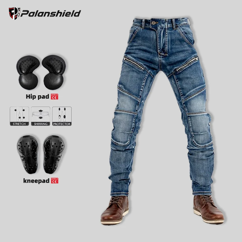 

Retro Motorcycle Jeans Men Wear Resistant Motocross Pants Wearable Protective Gear Motorcycle riding pants Four Seasons