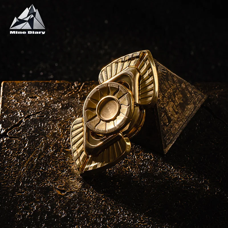 YESNO EDC Sun God Dual Mode Open Armor Gyroscope Fidget Toys Brass Metal Fidget Spinner Adult Stress Relieving Hand Spinner Toys