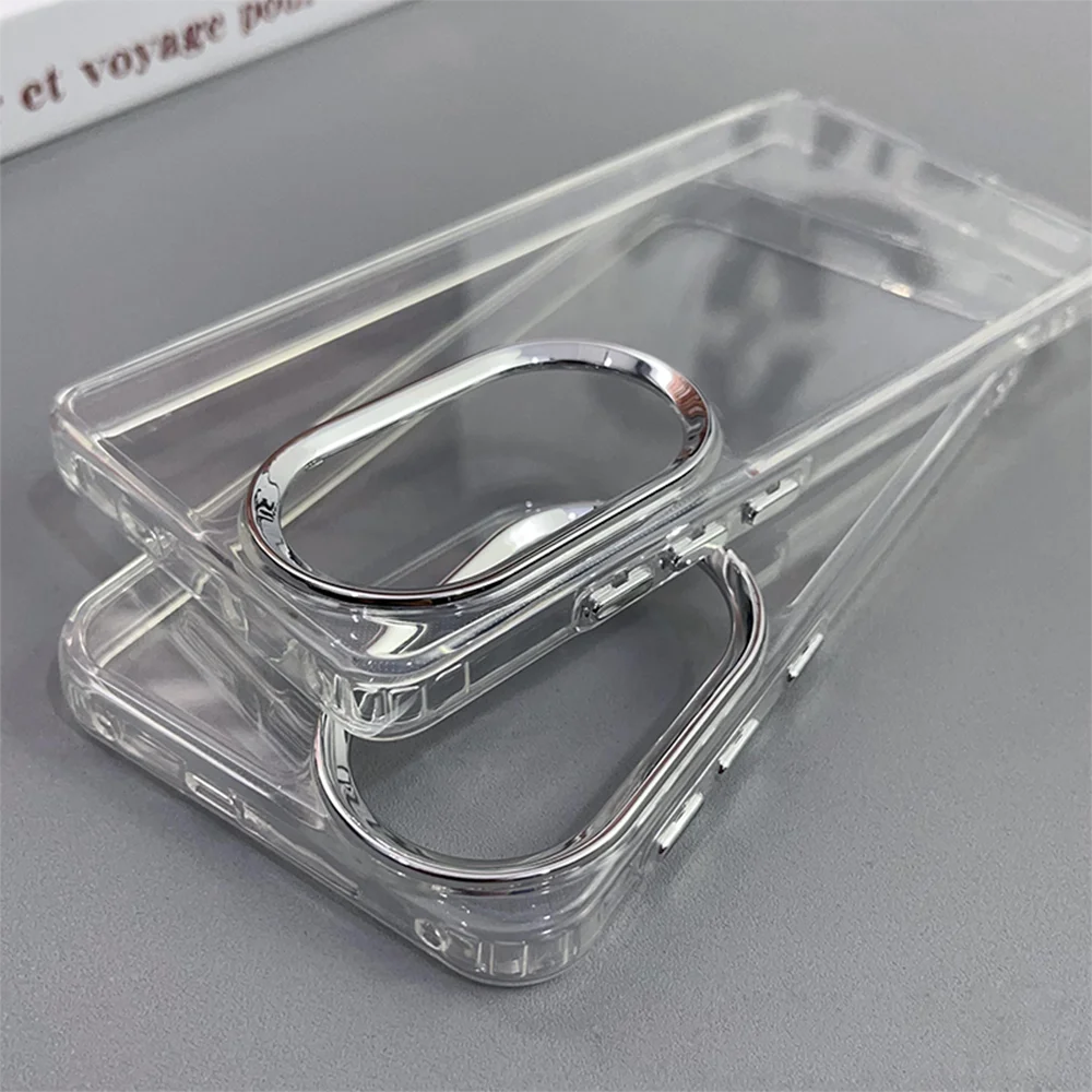 100 90 لايت حافظة كروم زر حلقة الكاميرا غطاء شفاف لهاتف Honor 60 SE 70 Pro 80 200 300 Slim Phone Funda Coque Capa #3