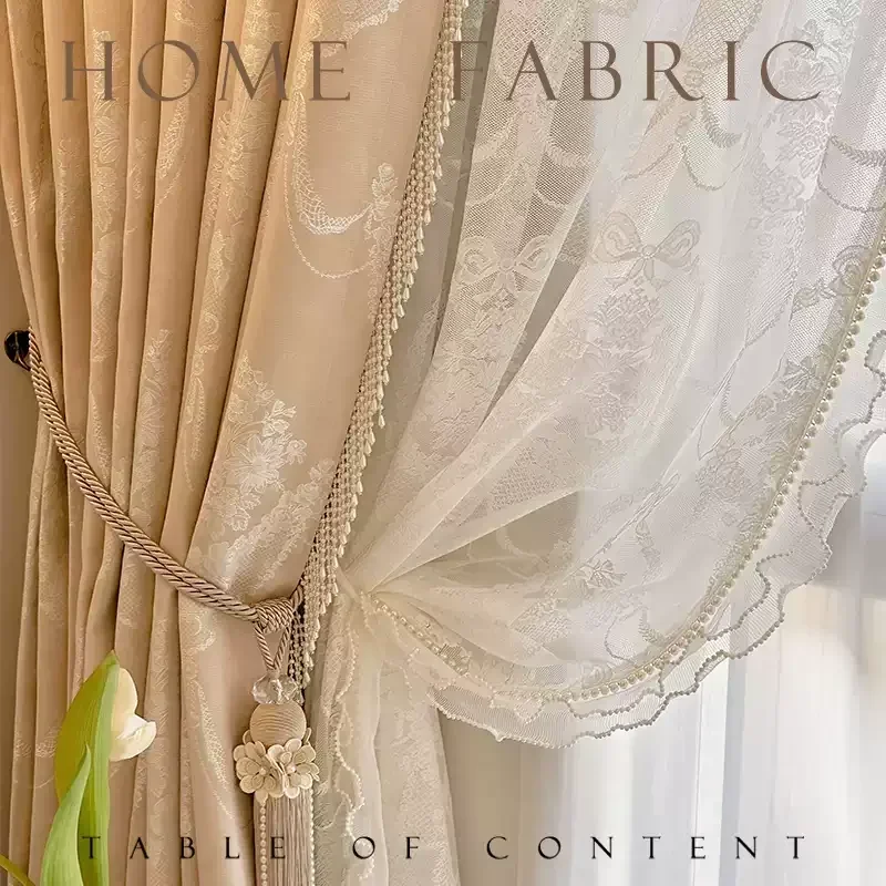 Embroidery White Screen Window Screen Pink Jacquard Curtains for Living Room Bedroom Floor-to-ceiling Window Customization