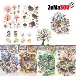 3D Chinese Classical Painting 4 Seasons Landscape Stickers DIY Pocket Scene Cabin Sticker Birthday Gift for Kid Child Boy Girl