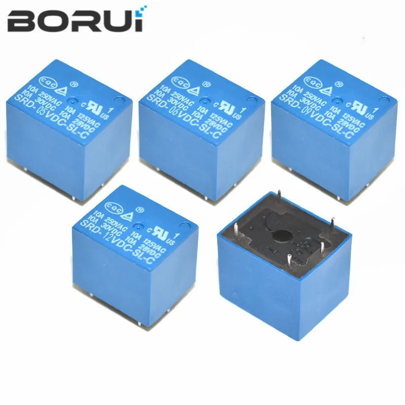 Relays SRD-03VDC-SL-C SRD-05VDC-SL-C SRD-06VDC-SL-C SRD-09VDC-SL-C SRD-12VDC-SL-C 3V 5V 6V 9V 12V 24V 48V 10A 250VAC 5PIN