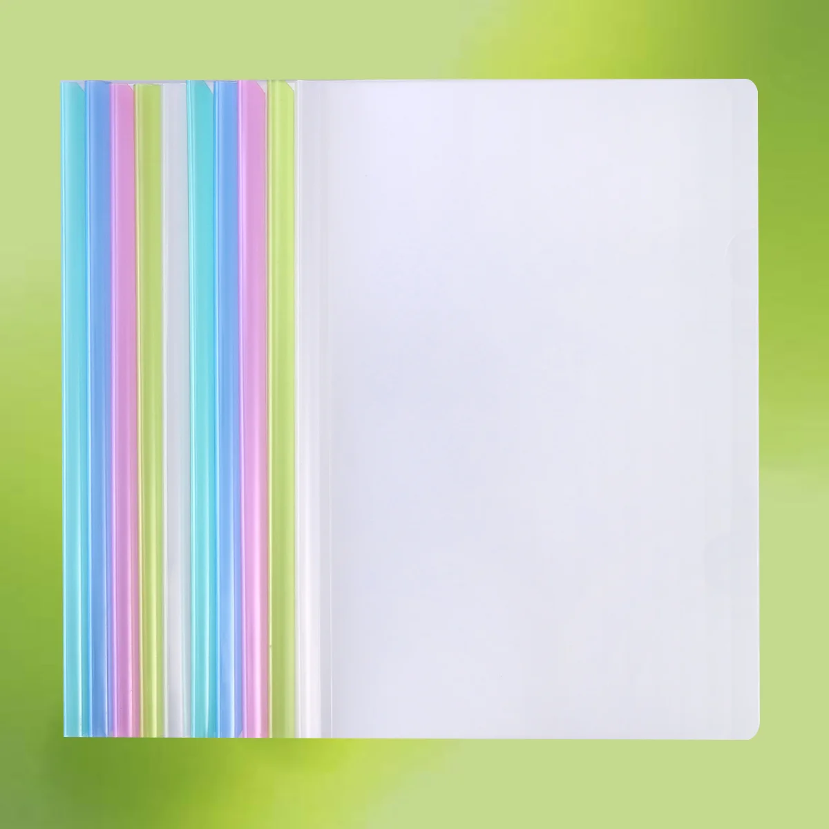 

10pcs A4 Transparent Slide Clamp File Folder For Documents Papers Music Books Report Binder High Capacity Locking Bar Holder