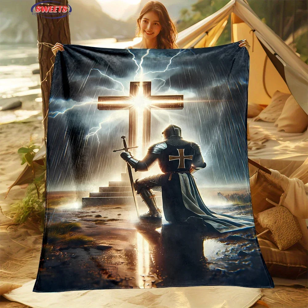 

Christian Jesus Cross Theme Blanket New for Bed Bedroom Sofa Picnic,Blanket for Cover Outdoor Leisure Nap, All Seasons Nice Gift