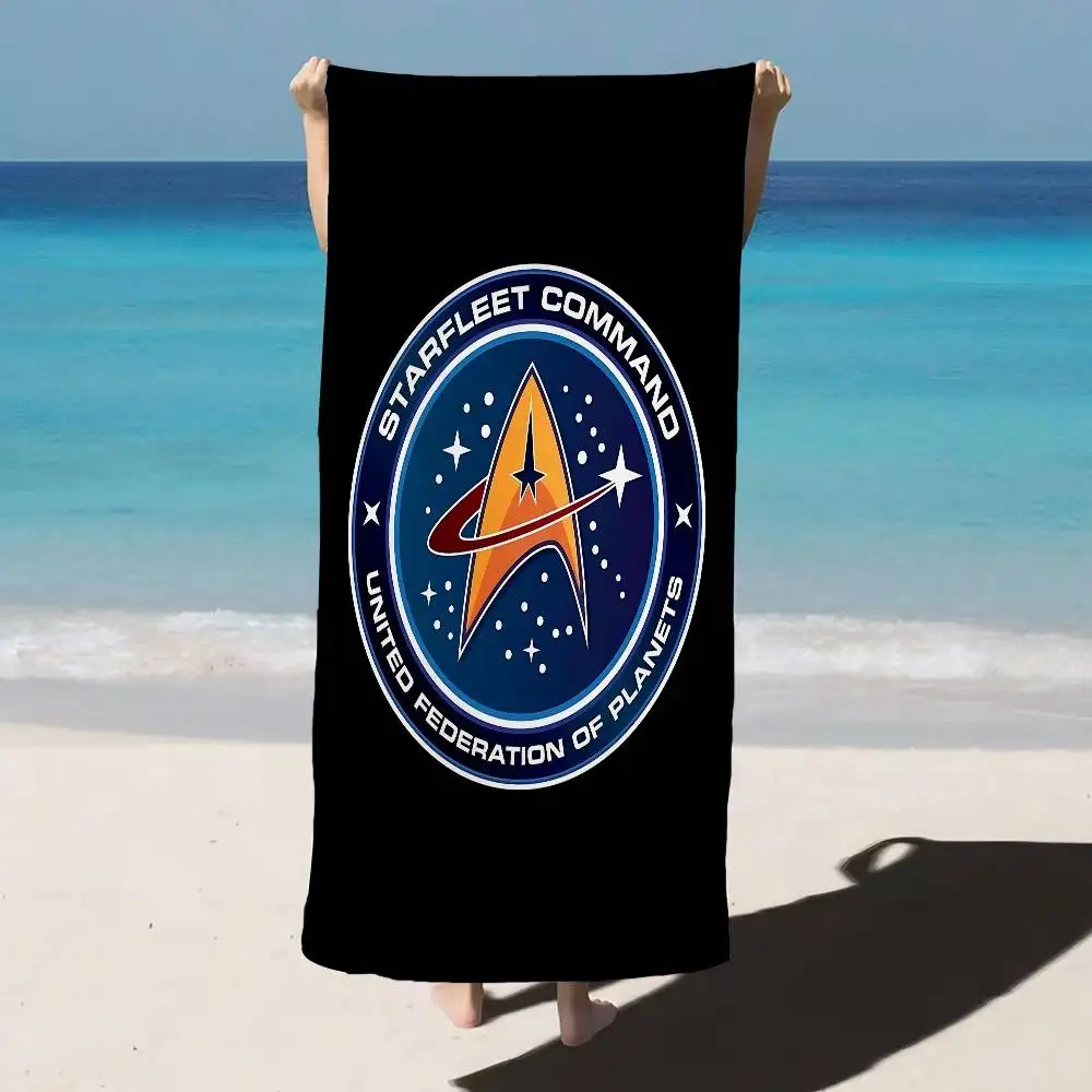 Star T-Treks logo Bath Towel Microfiber Soft Water Absorbing Breathable For Girl Kids Decorative Cartoon Beach Towel