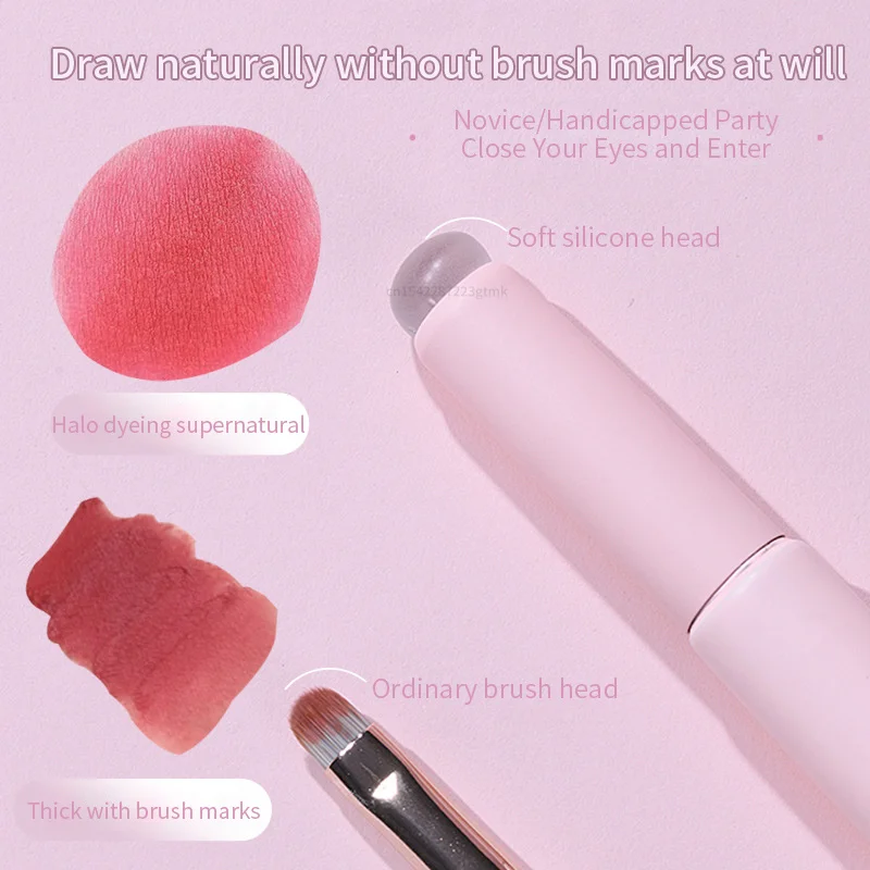 Upgrade Silicone Lip Brush With Cover Angled Concealer Brushes Lip Balm Lip Gloss Round Head Concealer Brushes Make Up Brushes