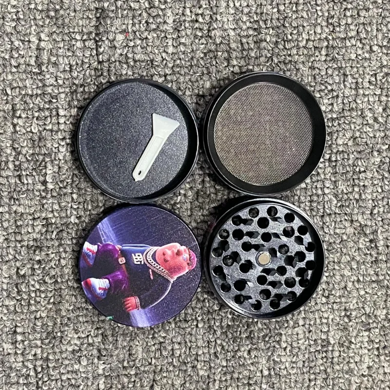 2 inch Metal Peter Herb Grinder Manual 4 Layers Mill Spice Pepper Tobacco Smoking Cartoon Cute Magnetic Lid Pollen Gadget