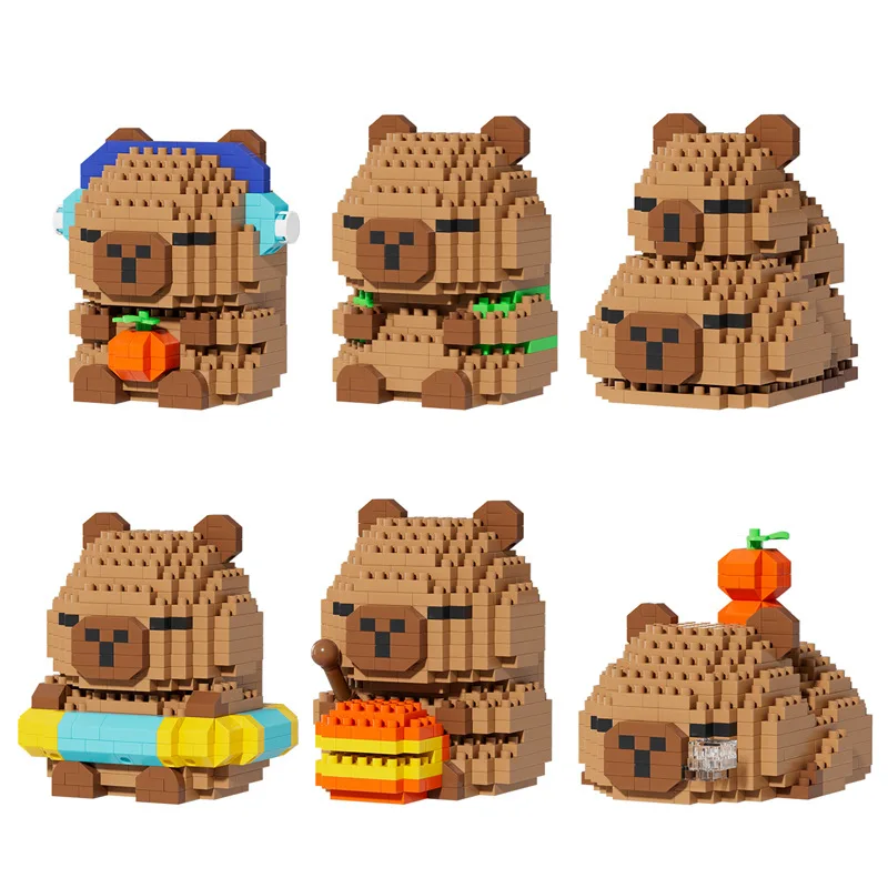 Schattige pop Kapi Capybara Bala creatieve bouwstenen Capibara ornamenten educatief speelgoed voor kinderen - afbeelding 2