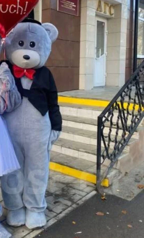 White Dress Teddy Bear Mascot Costume Birthday Wedding Bear Black Suit Halloween Rave Party Event Adults Cosplay Anime Fursuit