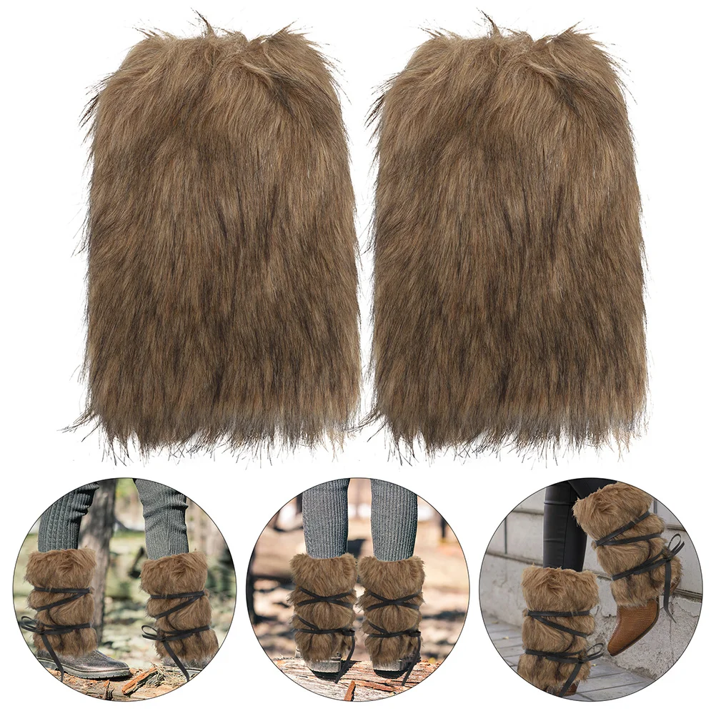 

2Pcs Viking Boot Covers Leg Wraps Faux Warmers Adjustable Straps Cosplay Costume Accessories Unisex Winter Leg Warmers
