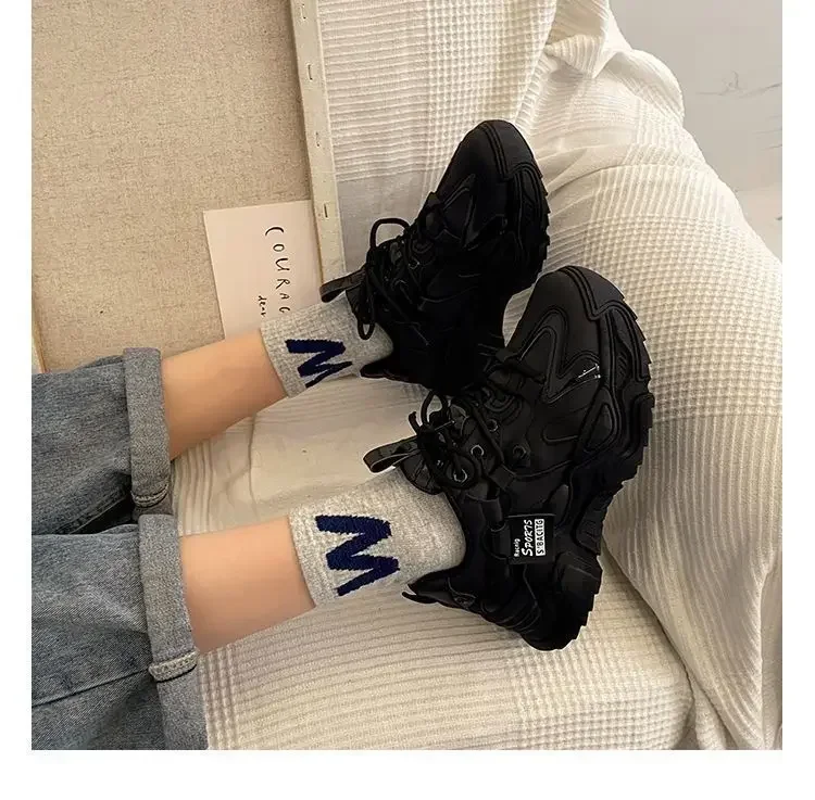 2026 Plateau-Sneaker für Damen Frühling Herbst Neue Chunky-Plateau-Sportschuhe für Damen Modische Dicksohlen-Sneaker aus PU-Leder – Detail 18