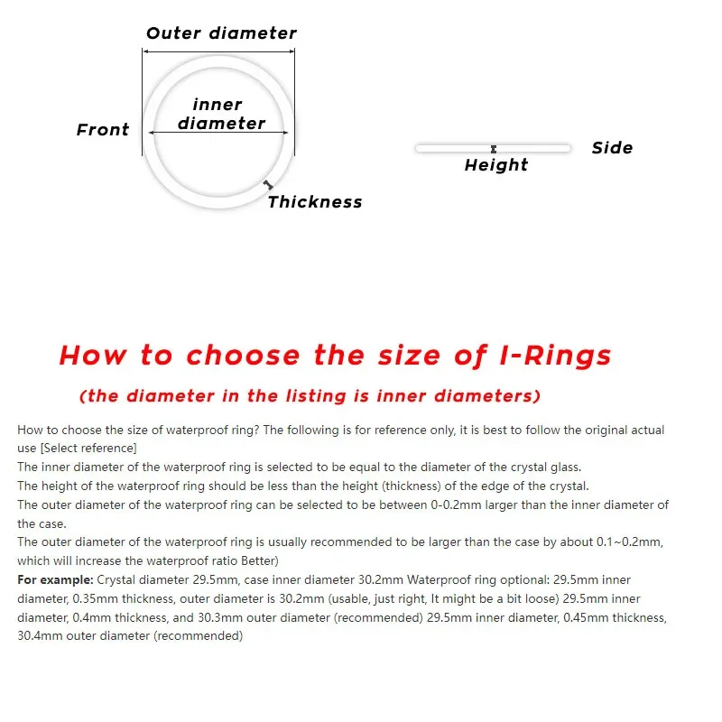مشاهدة الغطاء الخلفي مقاوم للماء الأحمر البلاستيك طوقا الجدول الختم يا الدائري 16-42 مللي متر ضياء 0.9 مللي متر عالية 0.6 مللي متر سميكة ل الغطاء الخلفي ساعة أجزاء #4