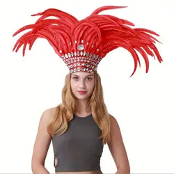 Fashion Diamond Feather Headdress Fashion Halloween Cosplay Accessory for Stage Performances And Carnival Parties