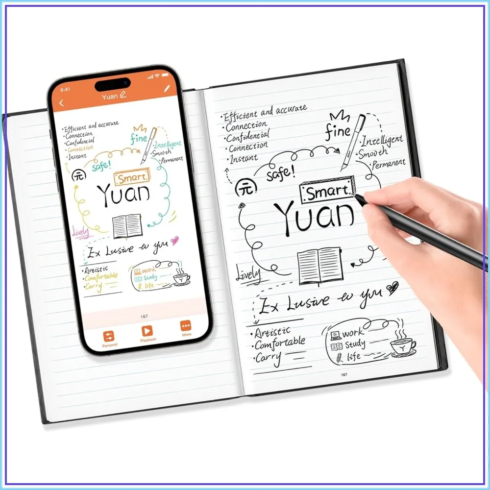 

Smart Pen & Notebook Set: Real-Time Sync, Convert Handwriting to Digital Text, Works with Phone/Tablet