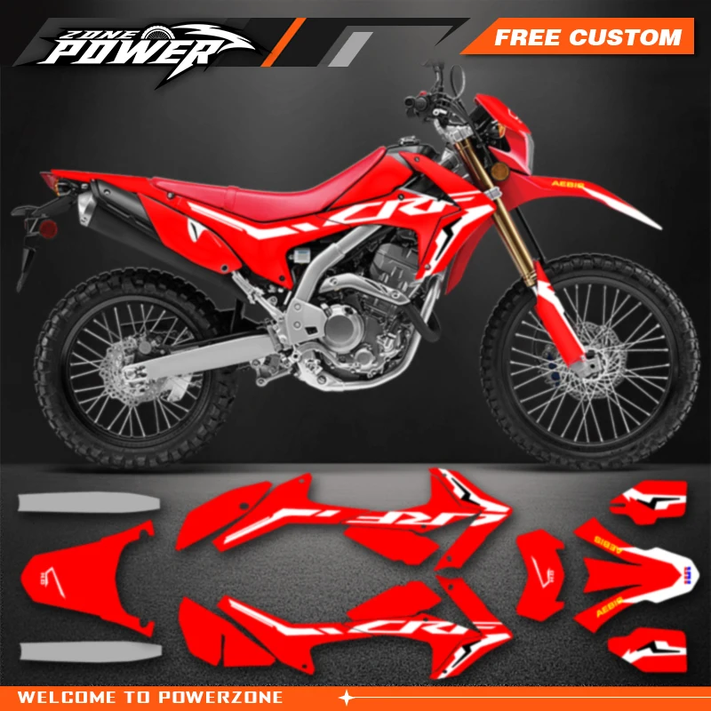 Powerzone 오토바이 그래픽 데칼 스티커 키트, 혼다 CRF250L 2012-2015 2016 2017 2018 2019 2020, 번호 이름 맞춤 016