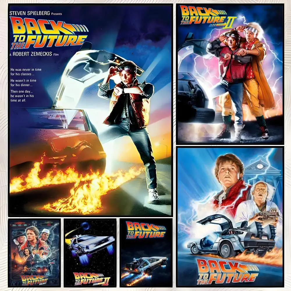Movie B-Backto the Future Poster Self-Stick HD PVC Wall Art Poster, Waterproof Decor for Bedroom, Living Room and Home