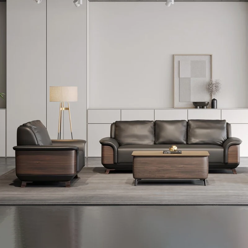 Office Furniture Commercial Modern Reception Sofa Office Couch Leather Office Sofa Set Furniture