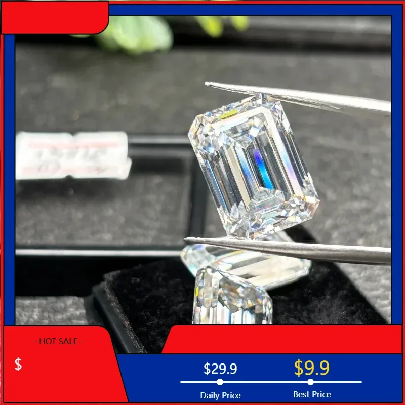 

Муассанит Камень Изумрудная огранка VVS1 D Цвет Драгоценный камень Diy Подвески Ювелирный материал Пройти тестер бриллиантов с сертификатом