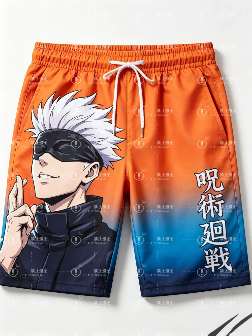 2026 Jujutsu Kaisen Gojo Satoru 3D Print Men's Shorts Summer Beach Board Shorts Anime Casual Sports Short Pants Elastic Waist