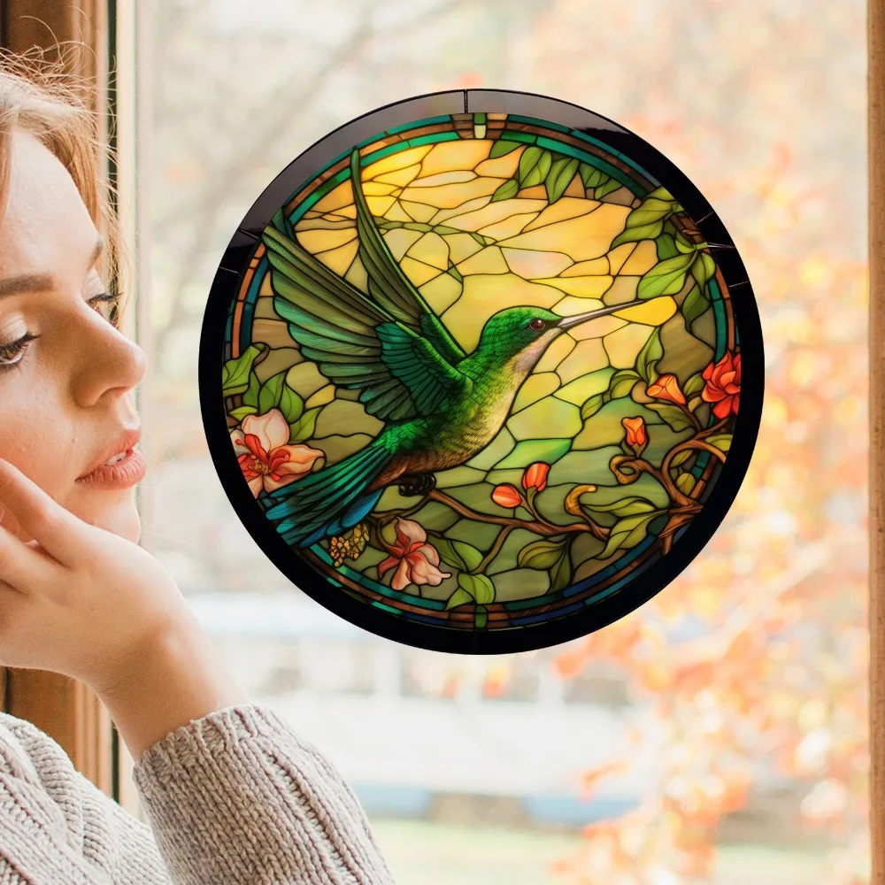 Non-Adhesive Hummingbird Window Decals Reusable Anti-collision Electrostatic Sticker PVC Double-Sided Design Warning Sticker