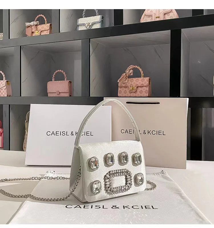 

Вечерняя сумка с блестящими кристаллами и стразами, высококачественная женская сумочка, роскошная атласная квадратная сумка-клатч для свадьбы и вечеринок, сумка через плечо