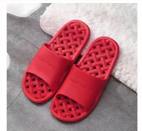 Home Bathing Slippers Bathroom Hollow Anti-slip Hotel Slippers Bathroom Leaking Slippers Home Couple Simple